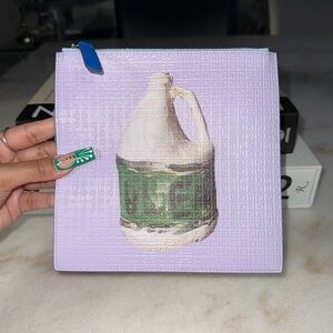 New Givenchy x Josh Smith Lilac Square Pouch Zip Clutch Unisex Leather